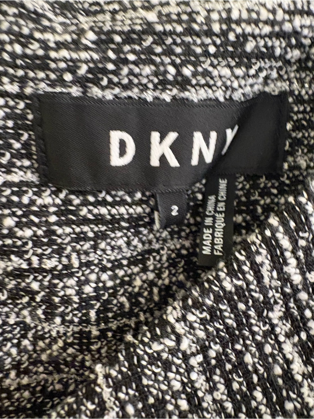 DKNY Women’s Size 2 Black White Textured Faux Wrap Sheath Work Dress - Picture 8 of 12